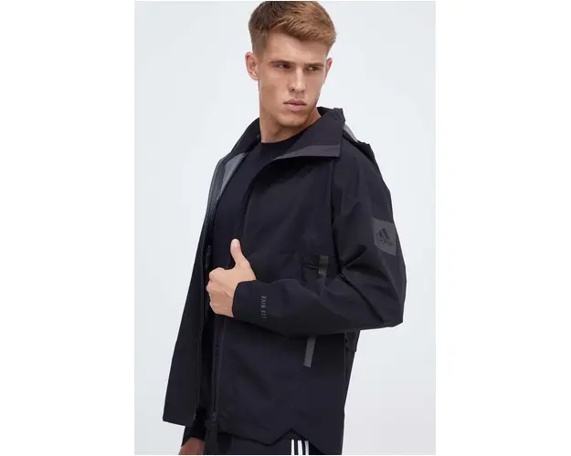 adidas geaca barbati, culoarea negru, de tranzitie