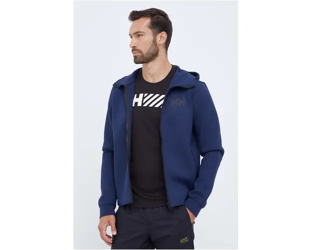 Helly Hansen hanorac Hydropower Ocean 2.0 culoarea bleumarin, cu gluga, cu imprimeu 34264