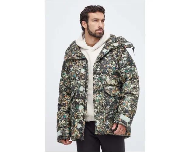 The North Face geaca de puf barbati, culoarea verde, de iarna