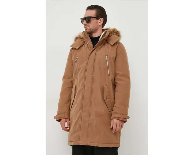 Michael Kors geaca barbati, culoarea bej, de iarna