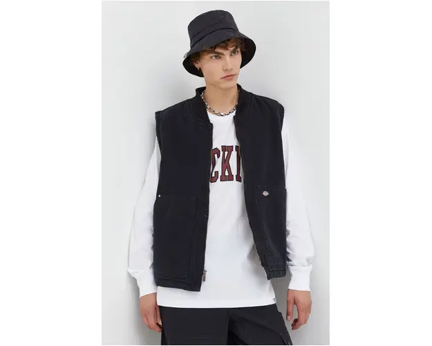 Dickies vesta de blugi barbati, culoarea negru, de tranzitie