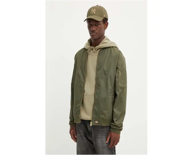Dickies geaca bomber barbati, culoarea verde, de tranzitie