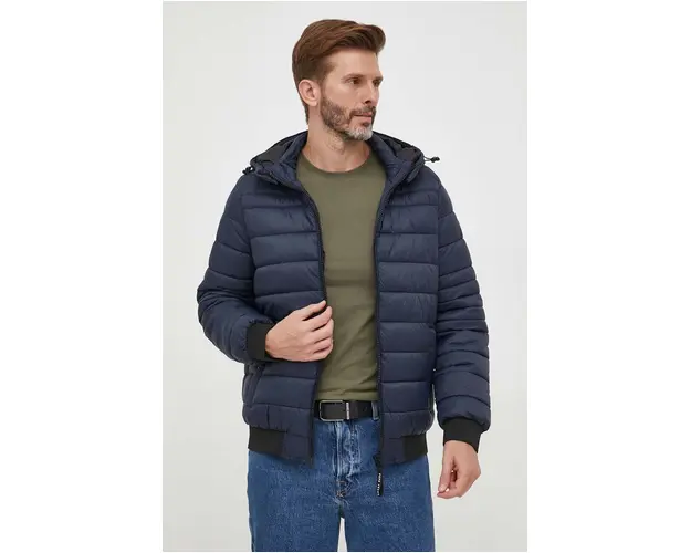 Pepe Jeans geaca barbati, culoarea albastru marin, de tranzitie
