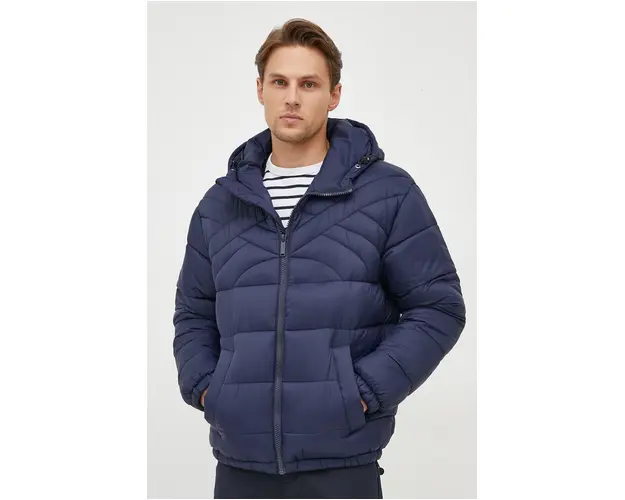 United Colors of Benetton geaca barbati, culoarea albastru marin, de iarna, oversize