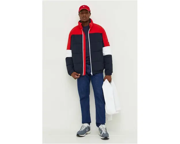 Tommy Jeans geaca barbati, culoarea albastru marin, de iarna, oversize