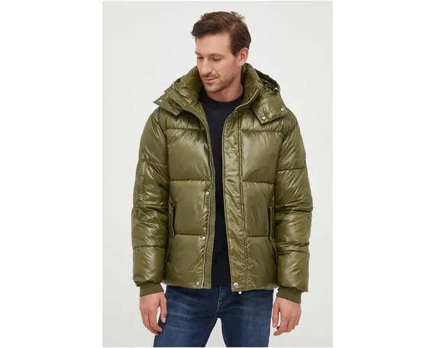 Karl Lagerfeld geaca barbati, culoarea verde, de iarna