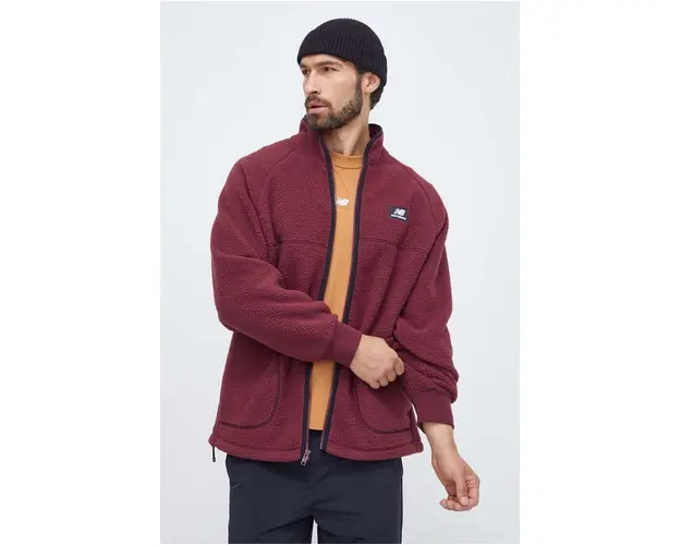 New Balance bluza barbati, culoarea bordo, neted