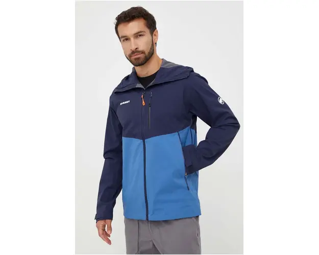 Mammut geaca de ploaie Alto Guide barbati, culoarea albastru marin