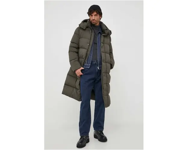 Hetrego geaca de puf barbati, culoarea verde, de iarna