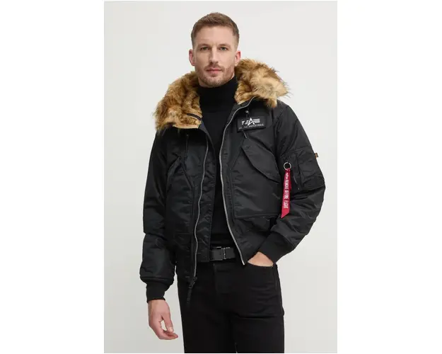 Alpha Industries geaca 45P Hooded Custom barbati, culoarea negru, de iarna 113145.285
