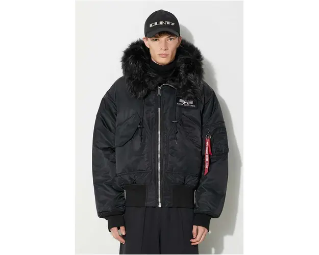 Alpha Industries geaca 45P Hooded Custom barbati, culoarea negru, de iarna 113145.515