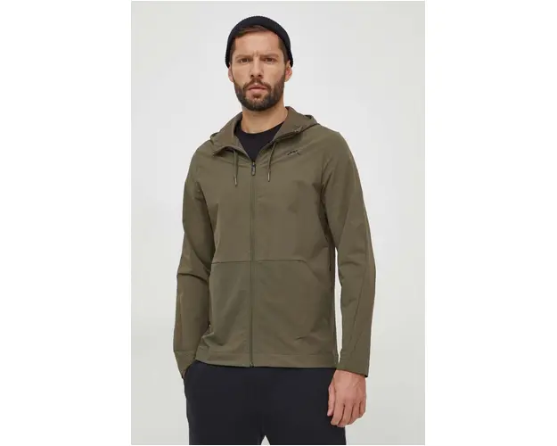 Reebok geaca barbati, culoarea verde, de tranzitie