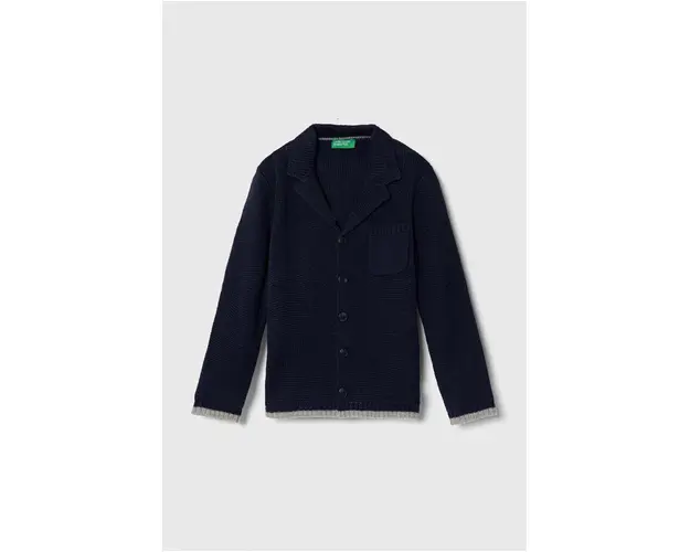 United Colors of Benetton cardigan copii culoarea albastru marin, light