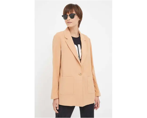 Dkny sacou culoarea maro, un singur rand de nasturi, neted