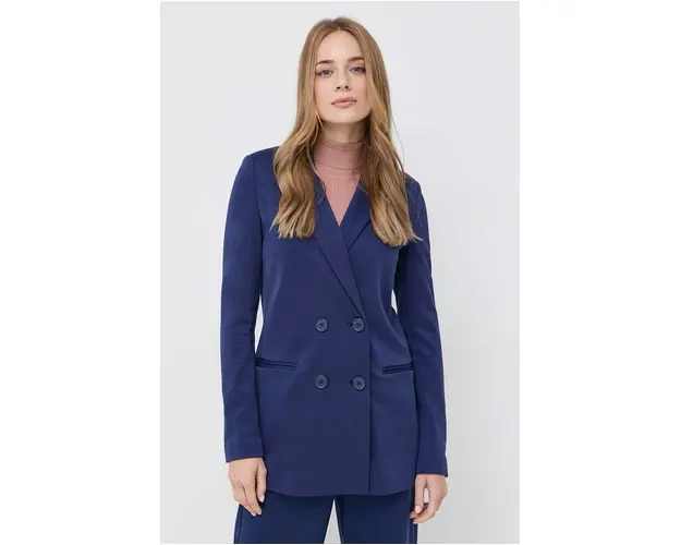 MAX&Co. sacou culoarea albastru marin, cu doua randuri de nasturi, neted