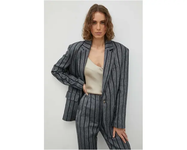 Day Birger et Mikkelsen blazer din amestec de in culoarea negru, un singur rand de nasturi, modelator