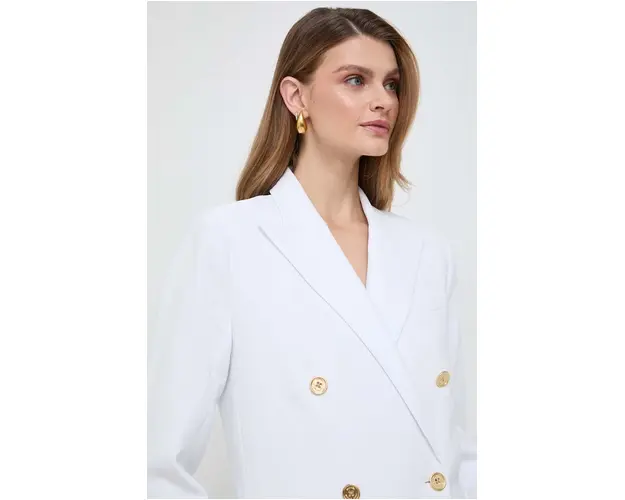 MICHAEL Michael Kors sacou culoarea alb, cu doua randuri de nasturi, neted