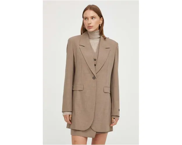 Herskind sacou culoarea verde, un singur rand de nasturi, neted