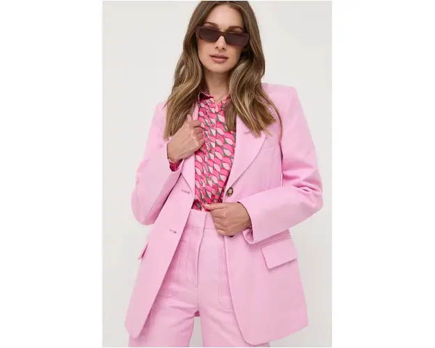 Victoria Beckham sacou culoarea roz, un singur rand de nasturi, neted