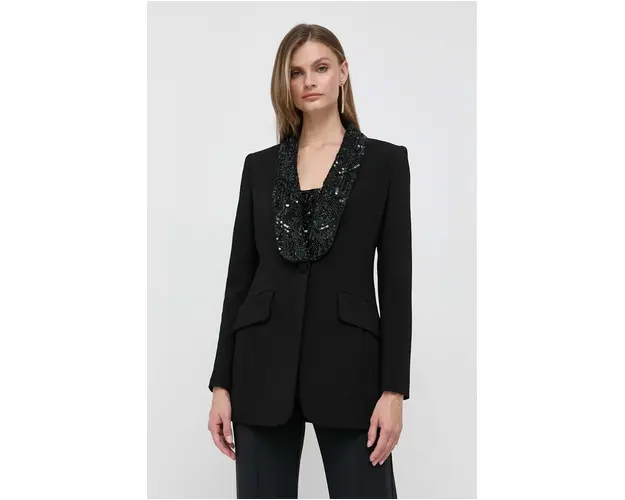 Luisa Spagnoli sacou culoarea negru, un singur rand de nasturi