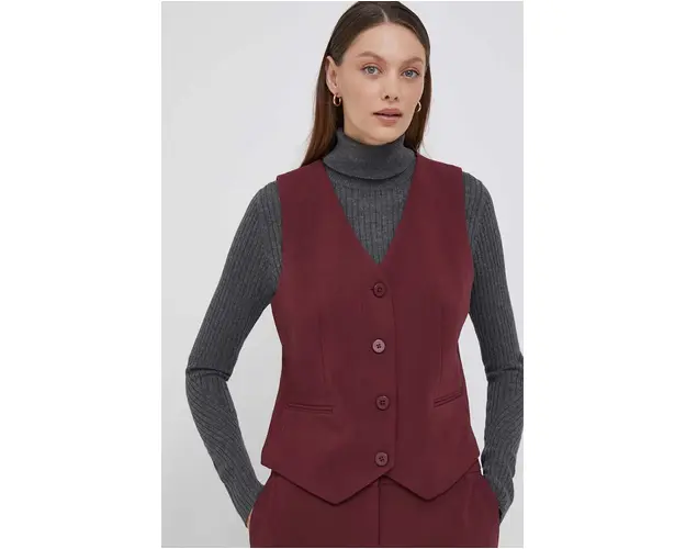 Dkny vesta culoarea bordo, un singur rand de nasturi