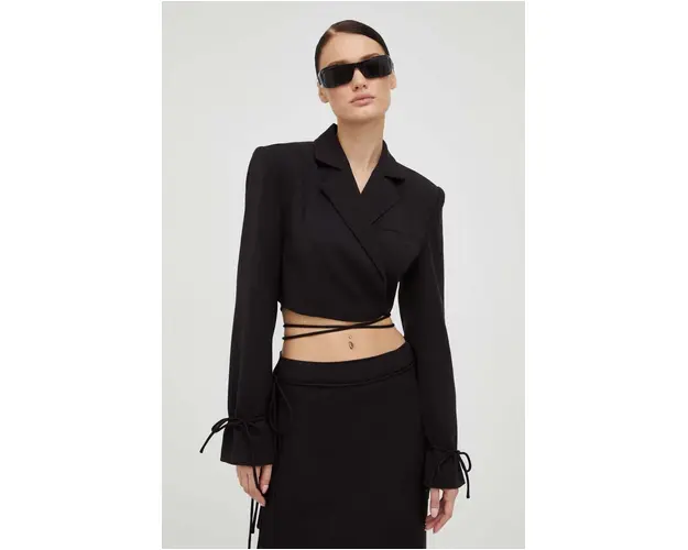 Gestuz sacou culoarea negru, desfacut, neted