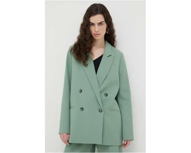 Lovechild sacou Arizona culoarea verde, cu doua randuri de nasturi, neted