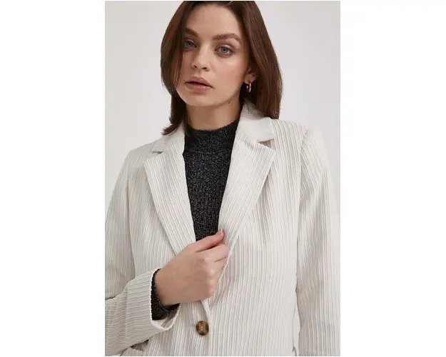 United Colors of Benetton sacou culoarea bej, un singur rand de nasturi, neted