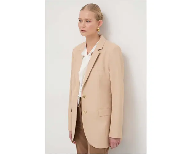 MICHAEL Michael Kors sacou culoarea bej, un singur rand de nasturi, neted