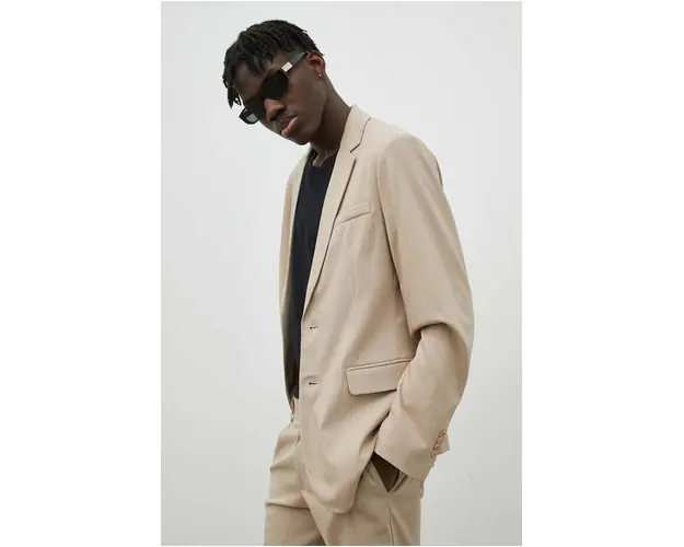 Bruuns Bazaar sacou Statice Carl blazer barbati, culoarea bej