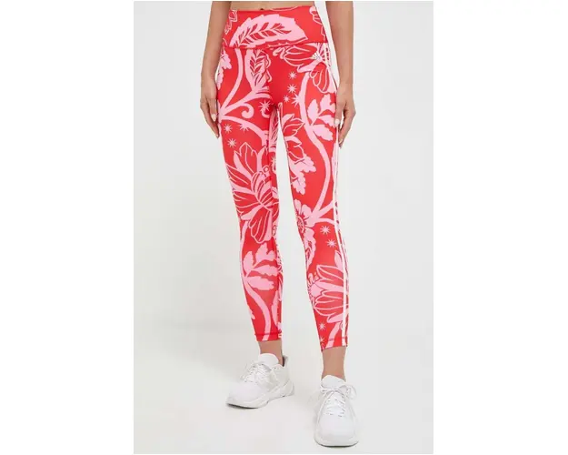 adidas Performance leggins de antrenament Farm culoarea rosu, modelator