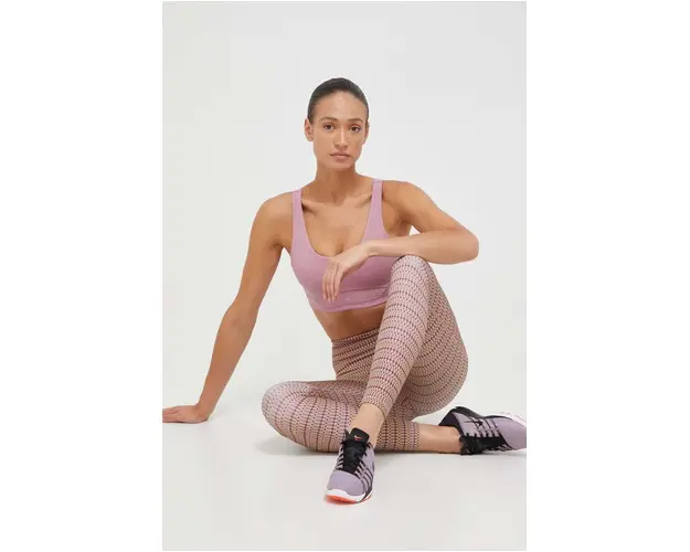 adidas Performance jambiere de yoga Studio culoarea roz, modelator