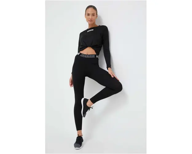 Hummel colanti Maja femei, culoarea negru, cu imprimeu