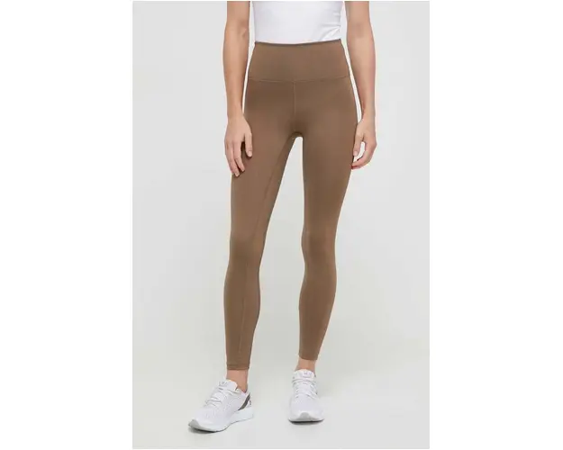 Casall leggins de antrenament culoarea maro, neted