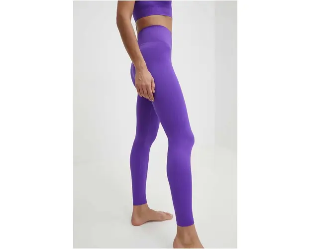 Casall jambiere de yoga Seamless Graphical Rib culoarea violet, neted