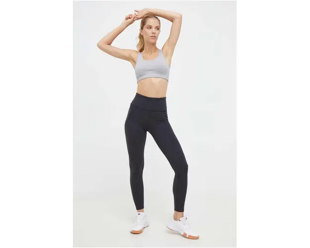 Reebok leggins de antrenament Lux culoarea negru, neted