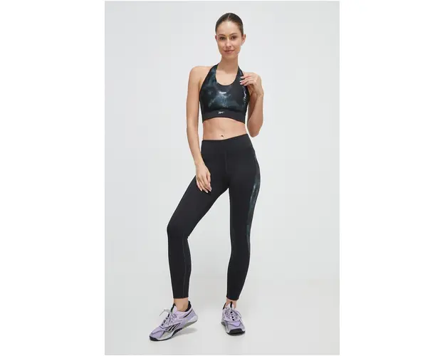 Reebok leggins de alergare culoarea negru, modelator