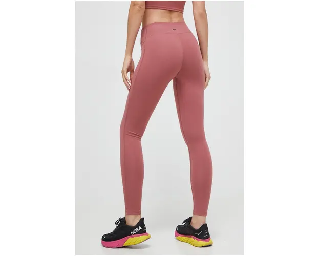 Reebok leggins de antrenament Lux culoarea roz, neted