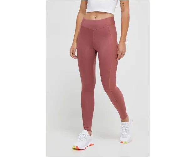 Reebok jambiere de yoga culoarea roz, neted
