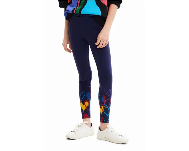 Desigual leggins copii culoarea albastru marin, modelator