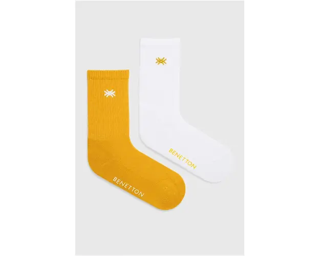 United Colors of Benetton sosete 2-pack culoarea galben