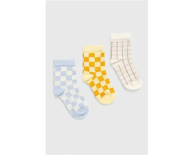 United Colors of Benetton sosete copii 3-pack culoarea galben