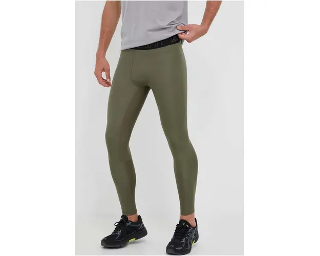 adidas Performance leggins de antrenament Techfit culoarea verde, neted