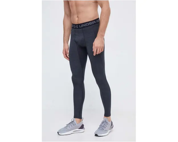 Under Armour leggins de antrenament culoarea gri, melanj