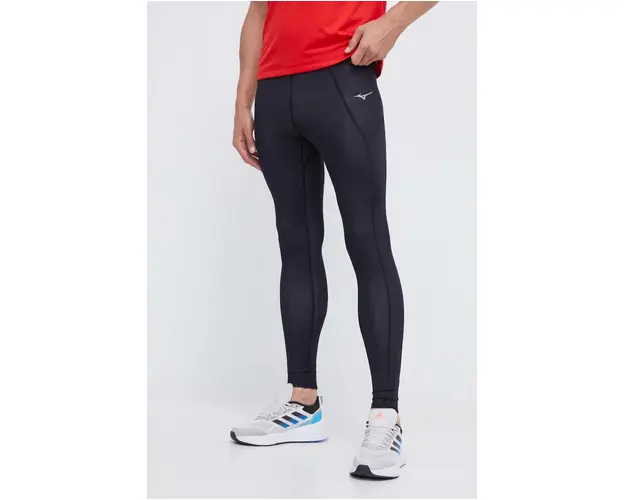 Mizuno leggins de alergare Core culoarea negru, neted