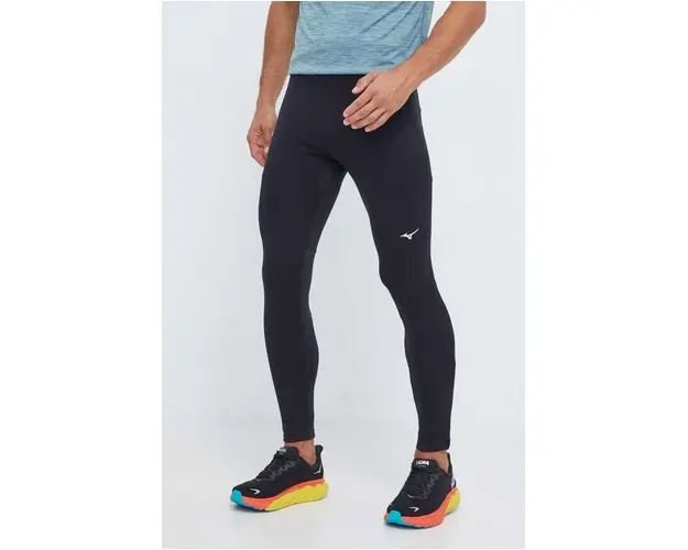 Mizuno leggins de alergare Warmalite culoarea negru, neted