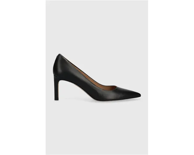 BOSS stilettos de piele Janet Pump 70-N_N culoarea negru, 50498836