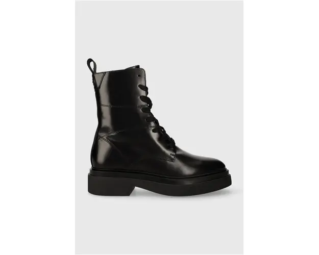 Gant cizme de piele Zandrin femei, culoarea negru, cu platforma, 27541381.G00