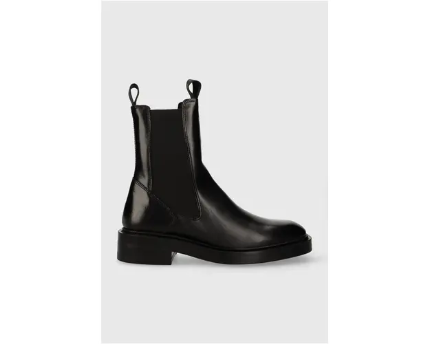 Gant cizme de piele Fallwi femei, culoarea negru, cu toc plat, 27551333.G00