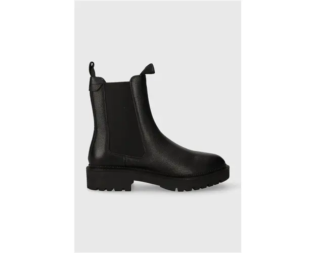 Gant cizme de piele Kelliin femei, culoarea negru, cu toc plat, 27551348.G00